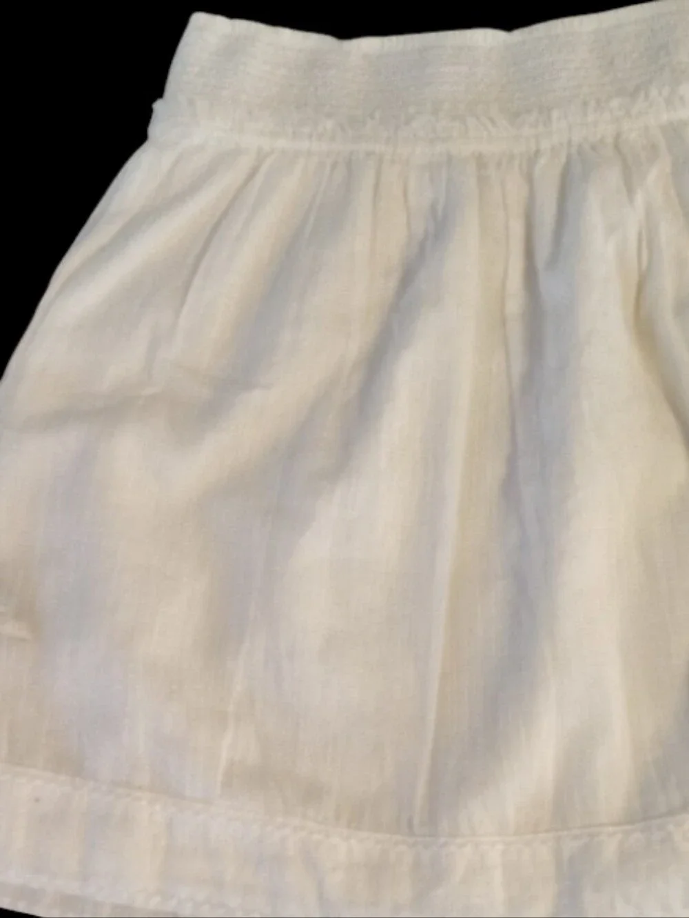 AEO‎ 2010 Delicate Embroidered Y2K SoftGirl Cotton Mini Skirt Large Pull On